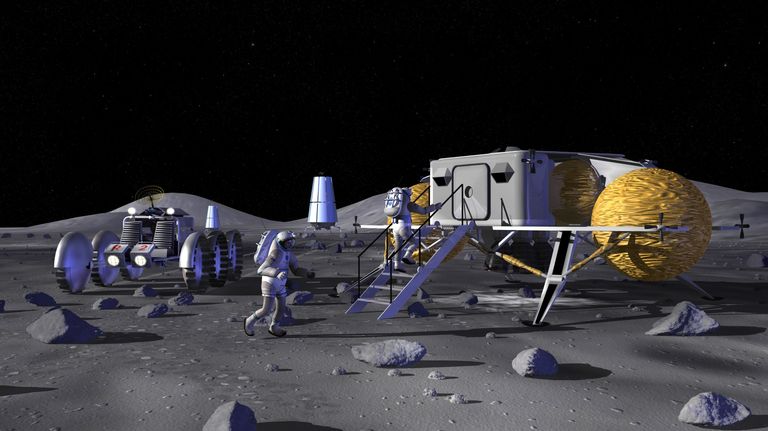 Лунный форпост. Иллюстрация NASA Лунный форпост. Иллюстрация NASA