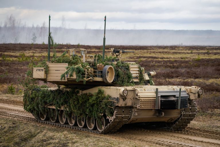 Танк M1 Abrams на международных военных учениях Summer Shield XIV в Латвии.
