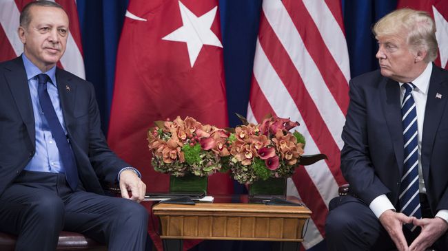 Президент США Дональд Трамп и президент Турции Реджеп Тайип Эрдоган во время встречи Президент США Дональд Трамп и президент Турции Реджеп Тайип Эрдоган во время встречи