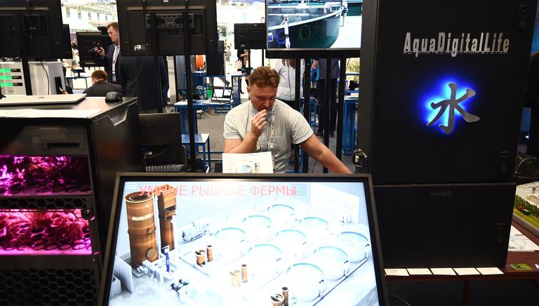 Стенд компании АКВАЛ (AquaDigitalLife) на выставке, проходящей в рамках международного форума Открытые Инновации- 2017 в Москве. 16 октября 2017 Стенд компании АКВАЛ (AquaDigitalLife) на выставке, проходящей в рамках международного форума Открытые Инновации- 2017 в Москве. 16 октября 2017