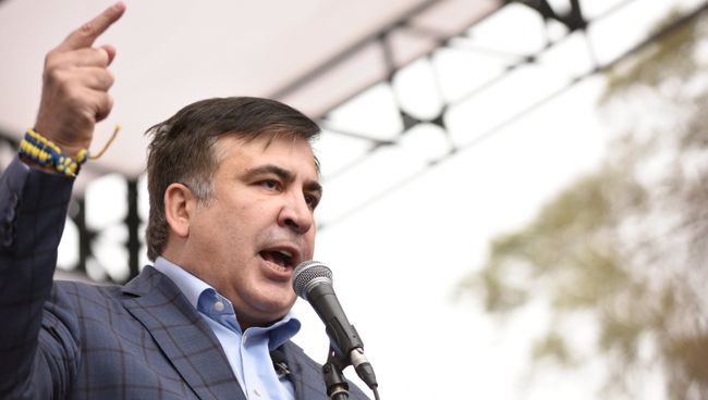 Михаил Саакашвили выступает на акции в Киеве Михаил Саакашвили выступает на акции в Киеве