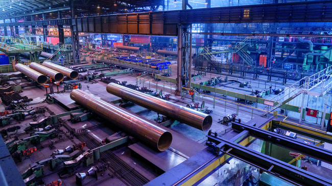 Производство труб для строительства газопроводаСеверный поток – 2. Архивное фото Производство труб для строительства газопроводаСеверный поток – 2. Архивное фото