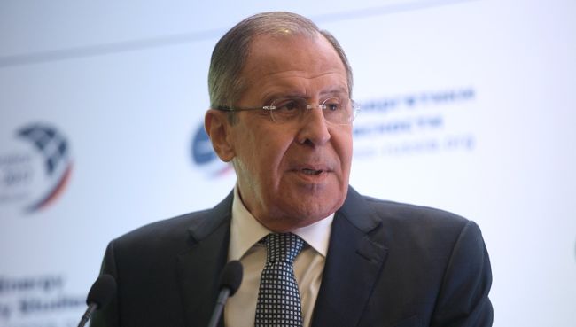 Министр иностранных дел РФ Сергей Лавров во время выступления на московской Конференции по нераспространению – 2017. 20 октября 2017