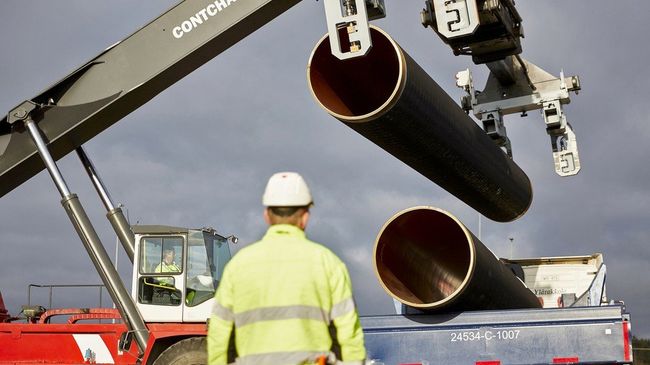Трубы для строительства газопровода Северный поток - 2. Архивное фото Трубы для строительства газопровода Северный поток - 2. Архивное фото