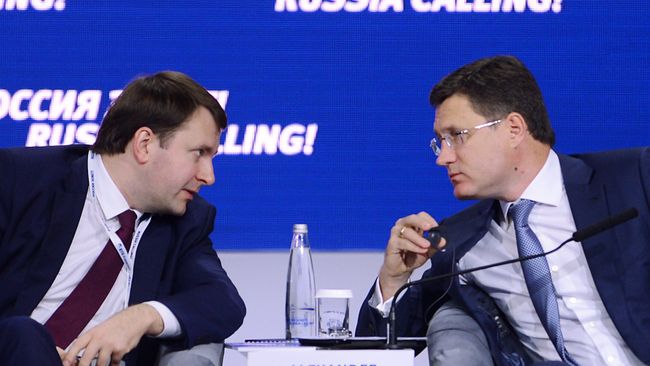 Министр экономического развития РФ Максим Орешкин и министр энергетики РФ Александр Новак Министр экономического развития РФ Максим Орешкин и министр энергетики РФ Александр Новак