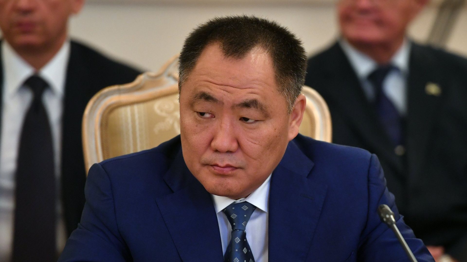 Глава Республики Тыва Шолбан Кара-оол на заседании Совета глав субъектов РФ в Доме приемов МИД России. 27 октября 2017 Глава Республики Тыва Шолбан Кара-оол на заседании Совета глав субъектов РФ в Доме приемов МИД России. 27 октября 2017 - РИА Новости, 1920, 07.04.2021