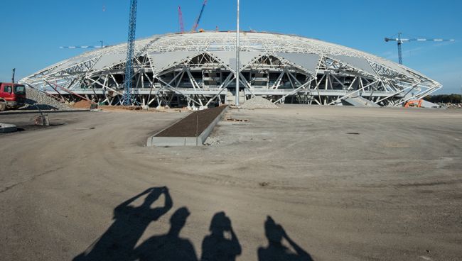 Строящийся стадион Самара Арена в Самаре
