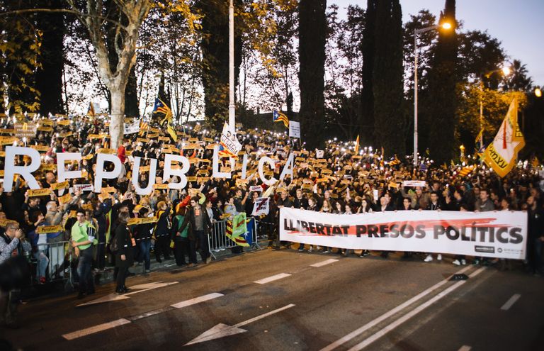 Митинг в защиту независимости Каталонии в Барселоне Митинг в защиту независимости Каталонии в Барселоне