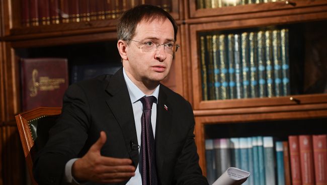 Министр культуры Российской Федерации Владимир Мединский дает интервью генеральному директору МИА Россия сегодня Дмитрию Киселеву. Архивное фотодня Дмитрию Киселеву Министр культуры Российской Федерации Владимир Мединский дает интервью генеральному директору МИА Россия сегодня Дмитрию Киселеву. Архивное фотодня Дмитрию Киселеву