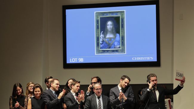 Продажа картины Леонардо да Винчи Спаситель мира на аукционе в Christie's в Нью-Йорке. 15 ноября 2017 Продажа картины Леонардо да Винчи Спаситель мира на аукционе в Christie's в Нью-Йорке. 15 ноября 2017