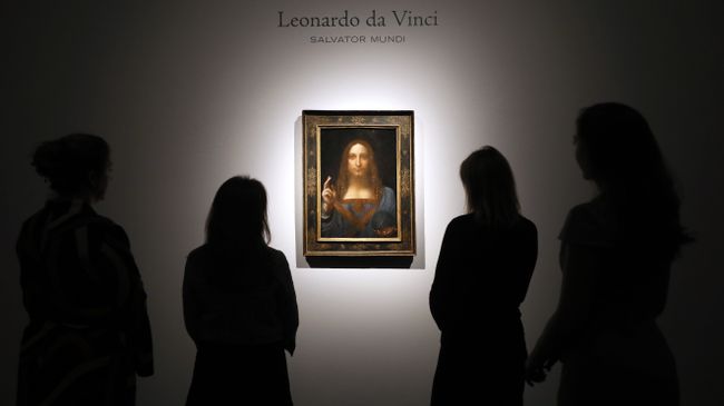 Картина Леонардо да Винчи Спаситель мира на аукционе Christie's в Лондоне. 24 октября 2017 Картина Леонардо да Винчи Спаситель мира на аукционе Christie's в Лондоне. 24 октября 2017