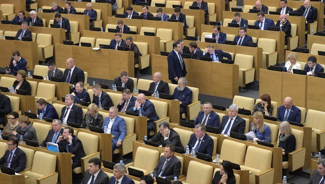 Депутаты на пленарном заседании Государственной Думы РФ. Архивное фото