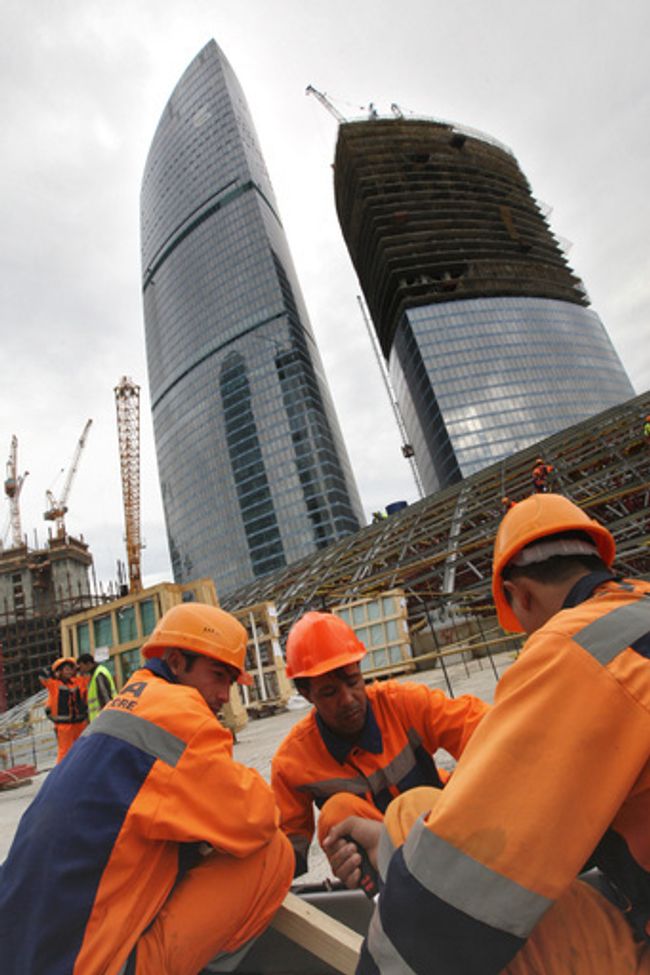 Строительство Московского международного делового центра Москва-Сити. Архив Строительство Московского международного делового центра Москва-Сити. Архив