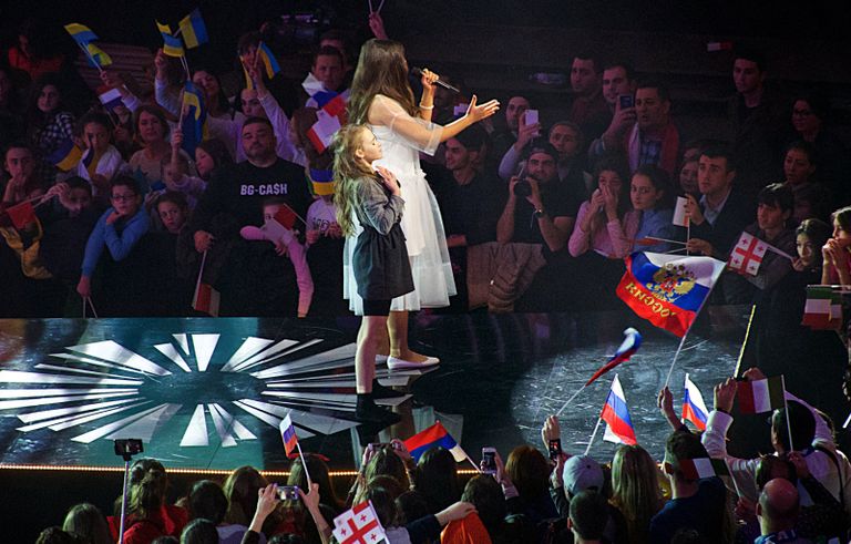 Российская певица Полина Богусевич выступает в финале конкурса Детское Евровидение - 2017 в Тбилиси. 26 ноября 2017 Российская певица Полина Богусевич выступает в финале конкурса Детское Евровидение - 2017 в Тбилиси. 26 ноября 2017