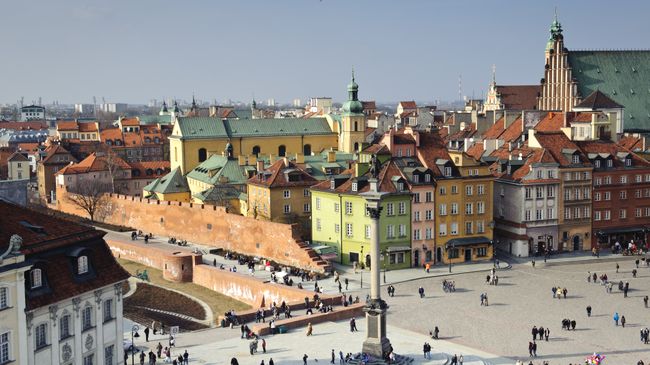 Центр города в Варшаве, Польша. Архивное фото Центр города в Варшаве, Польша. Архивное фото