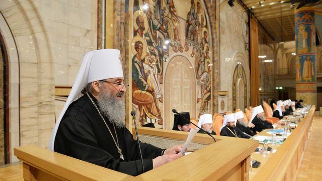 Митрополит Киевский и всея Украины Онуфрий на заседании Архиерейского собора РПЦ Митрополит Киевский и всея Украины Онуфрий на заседании Архиерейского собора РПЦ