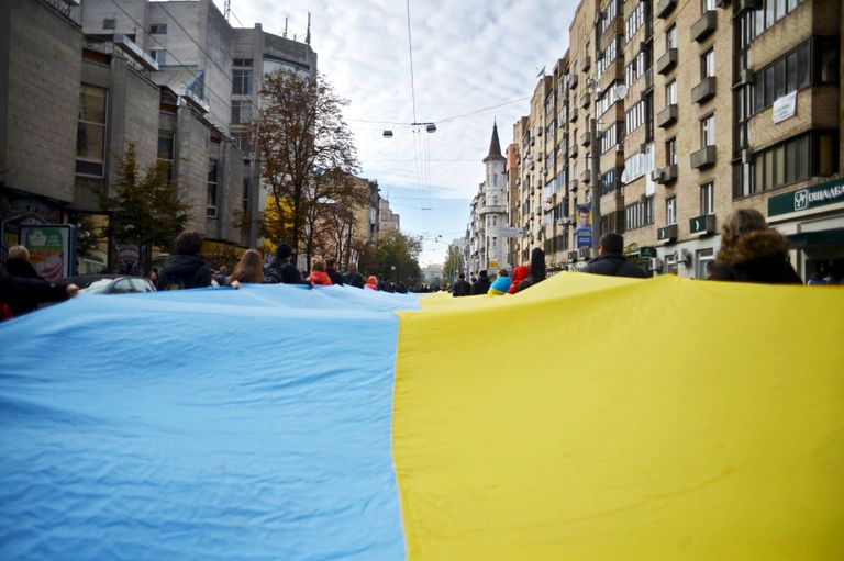 Флаг Украины в Киеве Флаг Украины в Киеве