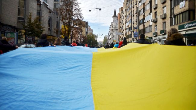 Флаг Украины в Киеве. Архивное фото