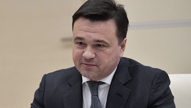 Губернатор Московской области Андрей Воробьев во время встречи с президентом РФ Владимиром Путиным. 5 декабря 2017