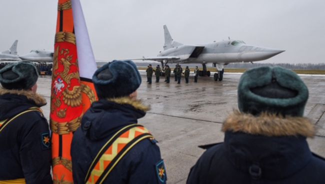 В Калужскую область прибыли самолеты Ту-22М3, участвовавшие в нанесении авиаударов по террористам в Сирии. 12 декабря 2017 В Калужскую область прибыли самолеты Ту-22М3, участвовавшие в нанесении авиаударов по террористам в Сирии. 12 декабря 2017