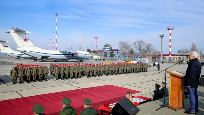 Батальон военной полиции, прибывший из Сирии в Махачкалу. 12 декабря 2017