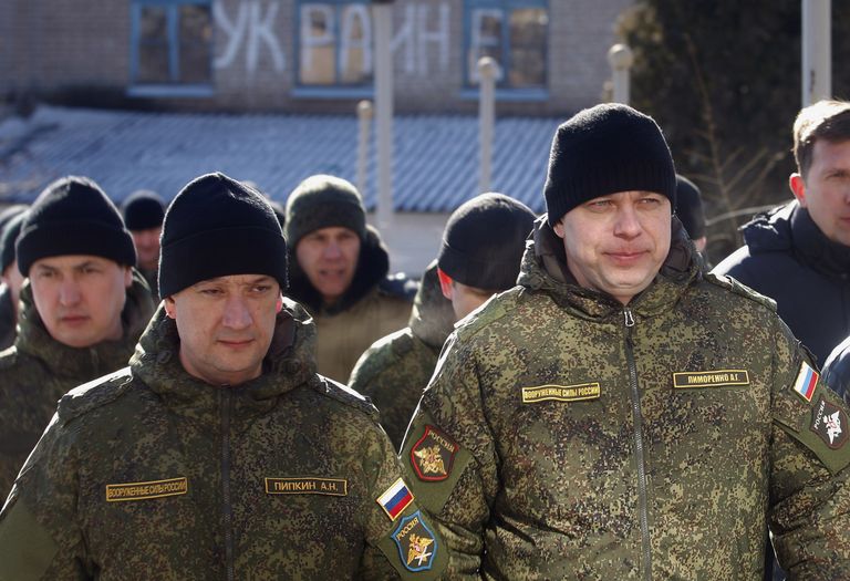 Российские военнослужащие СЦКК в Соледаре Донецкой области Российские военнослужащие СЦКК в Соледаре Донецкой области