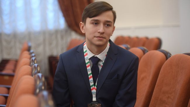 Участник встречи Ольги Васильевой с победителями международных олимпиад
