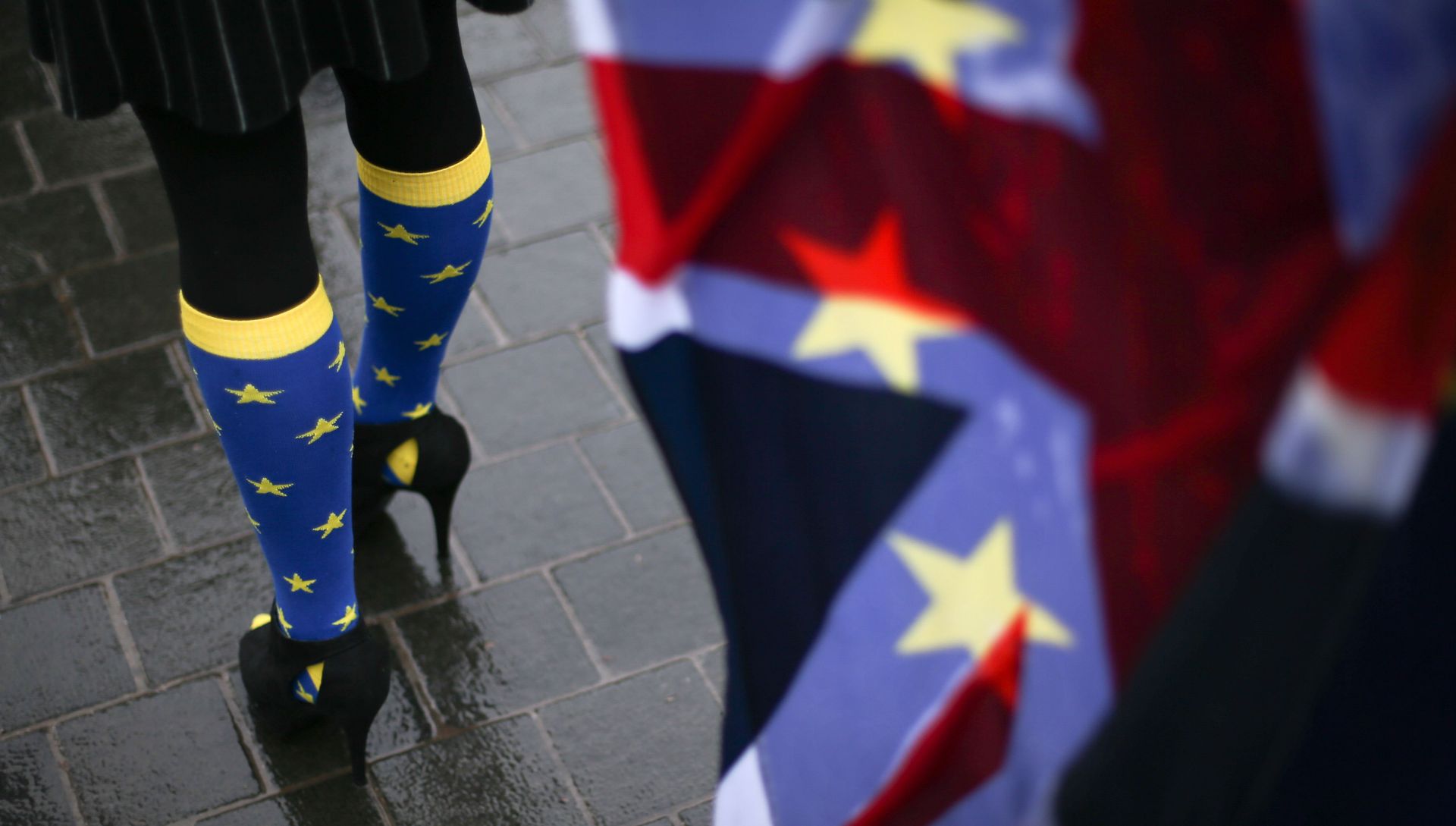 Участница протеста против Brexit у парламента Лондона Участница протеста против Brexit у парламента Лондона - РИА Новости, 1920, 15.12.2017