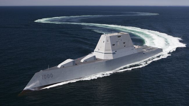 Эскадренный миноносец ВМС США класса Zumwalt. Архивное фото Эскадренный миноносец ВМС США класса Zumwalt. Архивное фото