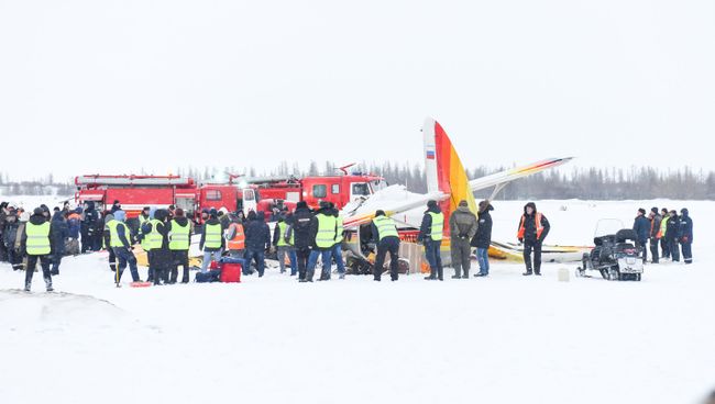 Последствия крушения самолета в Нарьян-Маре. 19 декабря 2017