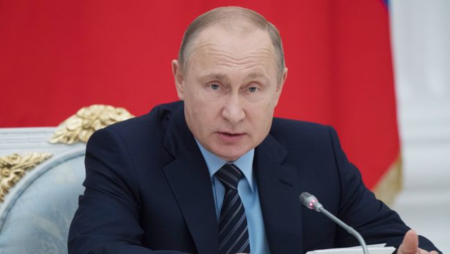 Президент РФ Владимир Путин проводит встречу в Кремле с представителями российских деловых кругов и объединений. 21 декабря 2017