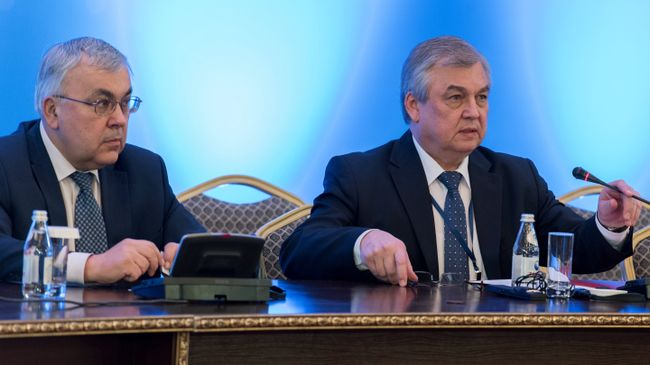 Спецпредставитель президента России по сирийскому урегулированию Александр Лаврентьев и замглавы МИД РФ Сергей Вершинин
