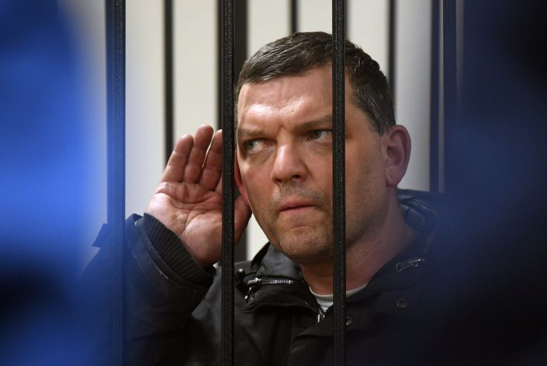 Экс-директор фабрики Меньшевик Илья Аверьянов, обвиняемый в убийстве, в Пресненском суде Москвы