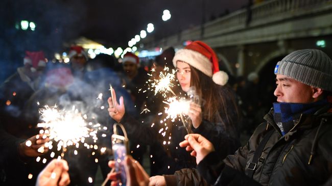Во время празднования Нового года в Москве. Архивное фото
