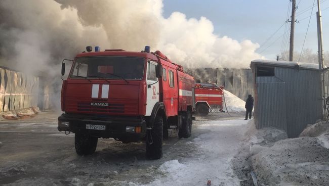 Пожар на обувном производстве в Новосибирской области. 4 января 2018