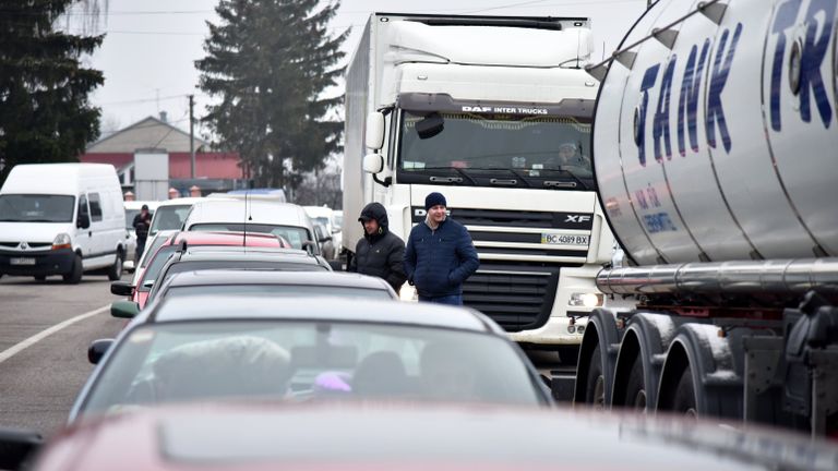 Акция протеста на границе между Украиной и Польшей Акция протеста на границе между Украиной и Польшей