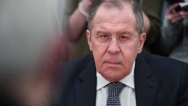 Министр иностранных дел РФ Сергей Лавров на встрече в Москве с министром иностранных дел Исламской Республики Иран Мухаммадом Джавадом Зарифом. 10 января 2018