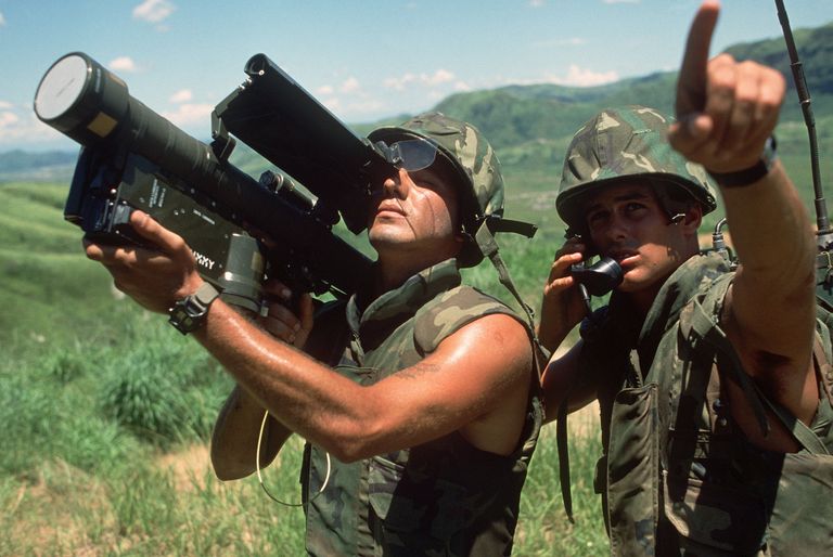 Морские пехотинцы с ПЗРК FIM-92 Stinger. 1984 год