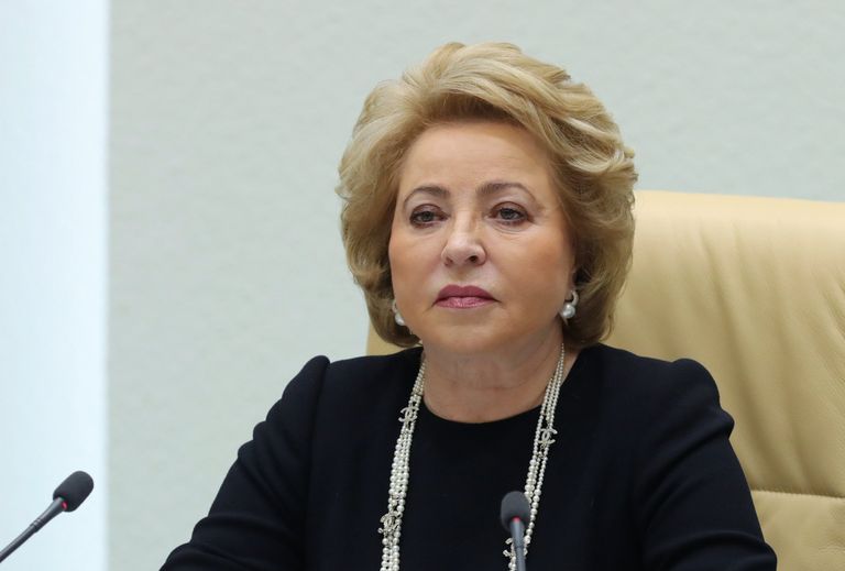 Председатель Совета Федерации РФ Валентина Матвиенко на заседании Совета Федерации РФ. 17 января 2018