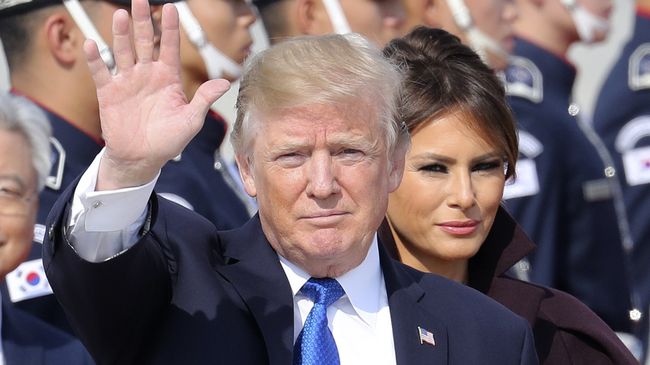 Президент США Дональд Трамп и первая леди Меланья Трамп