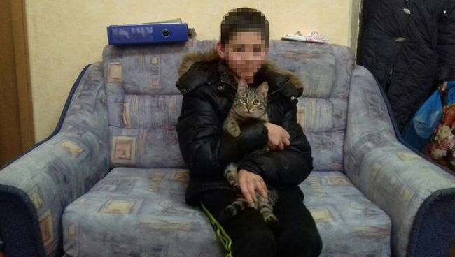 13-летний Руслан П. с котом