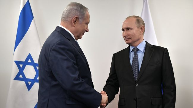Президент РФ Владимир Путин и премьер-министр Израиля Биньямин Нетаньяху. Архивное фото Президент РФ Владимир Путин и премьер-министр Израиля Биньямин Нетаньяху. Архивное фото