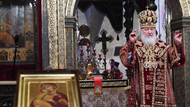 Патриарх Московский и всея Руси Кирилл проводит напутственный молебен для российской олимпийской сборной. 4 декабря 2018 Патриарх Московский и всея Руси Кирилл проводит напутственный молебен для российской олимпийской сборной. 4 декабря 2018