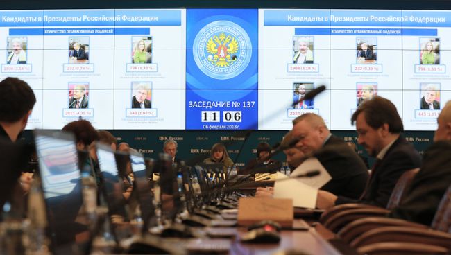 Заседание Центральной избирательной комиссии РФ о регистрации на должность президента Российской Федерации Владимира Путина. 6 февраля 2018 Заседание Центральной избирательной комиссии РФ о регистрации на должность президента Российской Федерации Владимира Путина. 6 февраля 2018