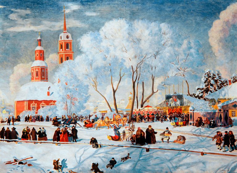 Репродукция картины Б. Кустодиева Масленица, 1916 год Репродукция картины Б. Кустодиева Масленица, 1916 год