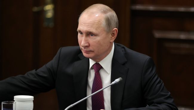 Президент РФ Владимир Путин на съезде Российского союза промышленников и предпринимателей. 9 февраля 2018