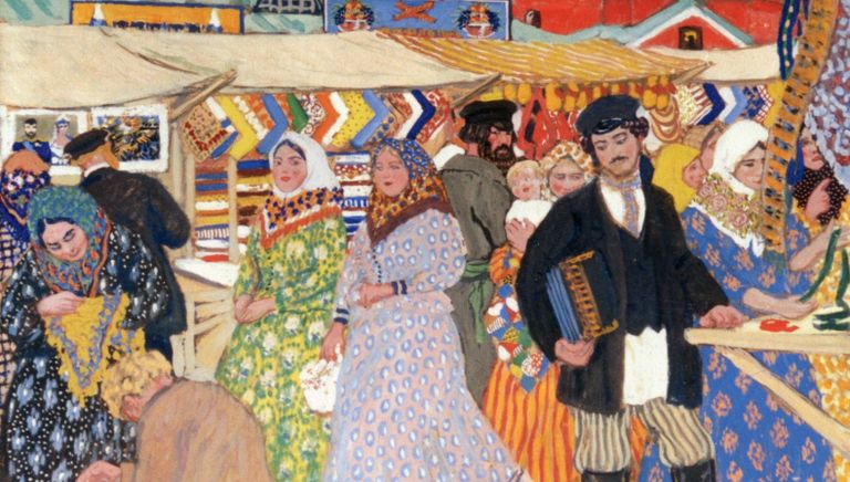 На ярмарке, 1910. Картон, темпера. Саратовский государственный художественный музей имени А.Н. Радищева. На ярмарке, 1910. Картон, темпера. Саратовский государственный художественный музей имени А.Н. Радищева.