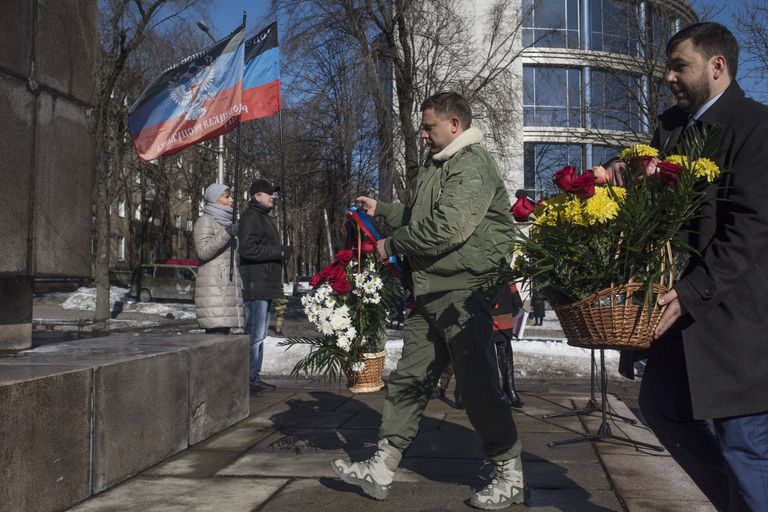 Премьер-министр Донецкой Народной Республики Александр Захарченко на митинге в честь годовщины образования Донецко-Криворожской республики. 12 февраля 2017
