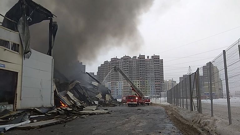 Пожар на складе в Химках. Съемка МЧС Пожар на складе в Химках. Съемка МЧС