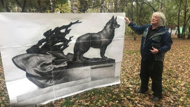 Эскиз памятника собаке Найде художника-скульптора Евгения Попова. Архивное фото Эскиз памятника собаке Найде художника-скульптора Евгения Попова. Архивное фото